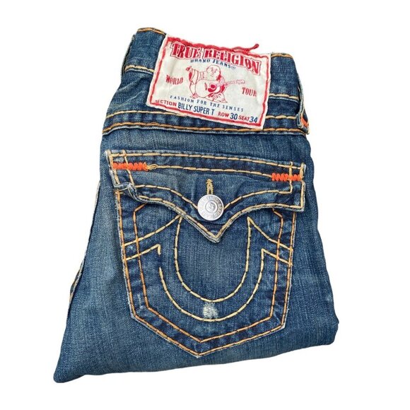 Vintage True Religion Jeans Size 30 BILLY SUPER T Blue - Picture 4 of 7